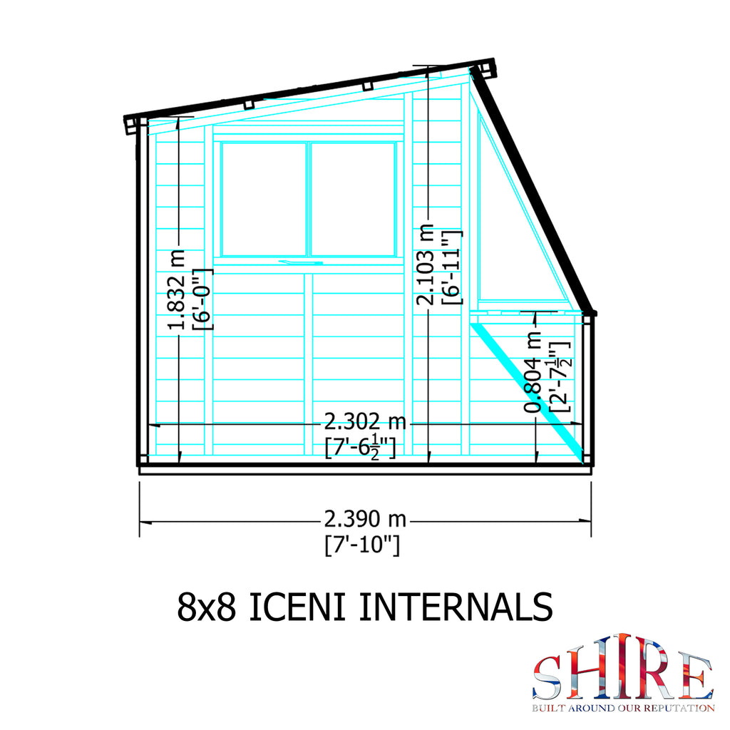 Iceni Potting Shed Style A | Shire 8x8 Shiplap Timber Potting Shed with Bench