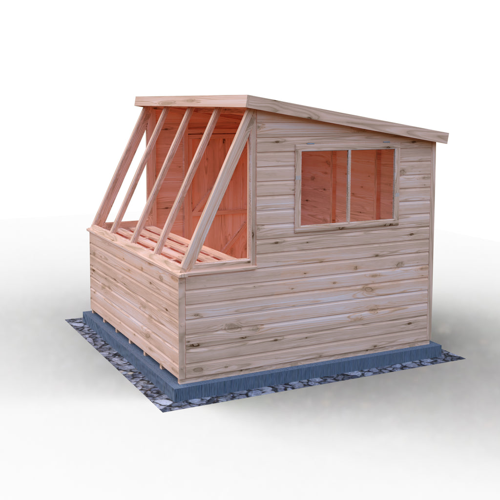 Iceni Potting Shed Style A | Shire 8x8 Shiplap Timber Potting Shed with Bench