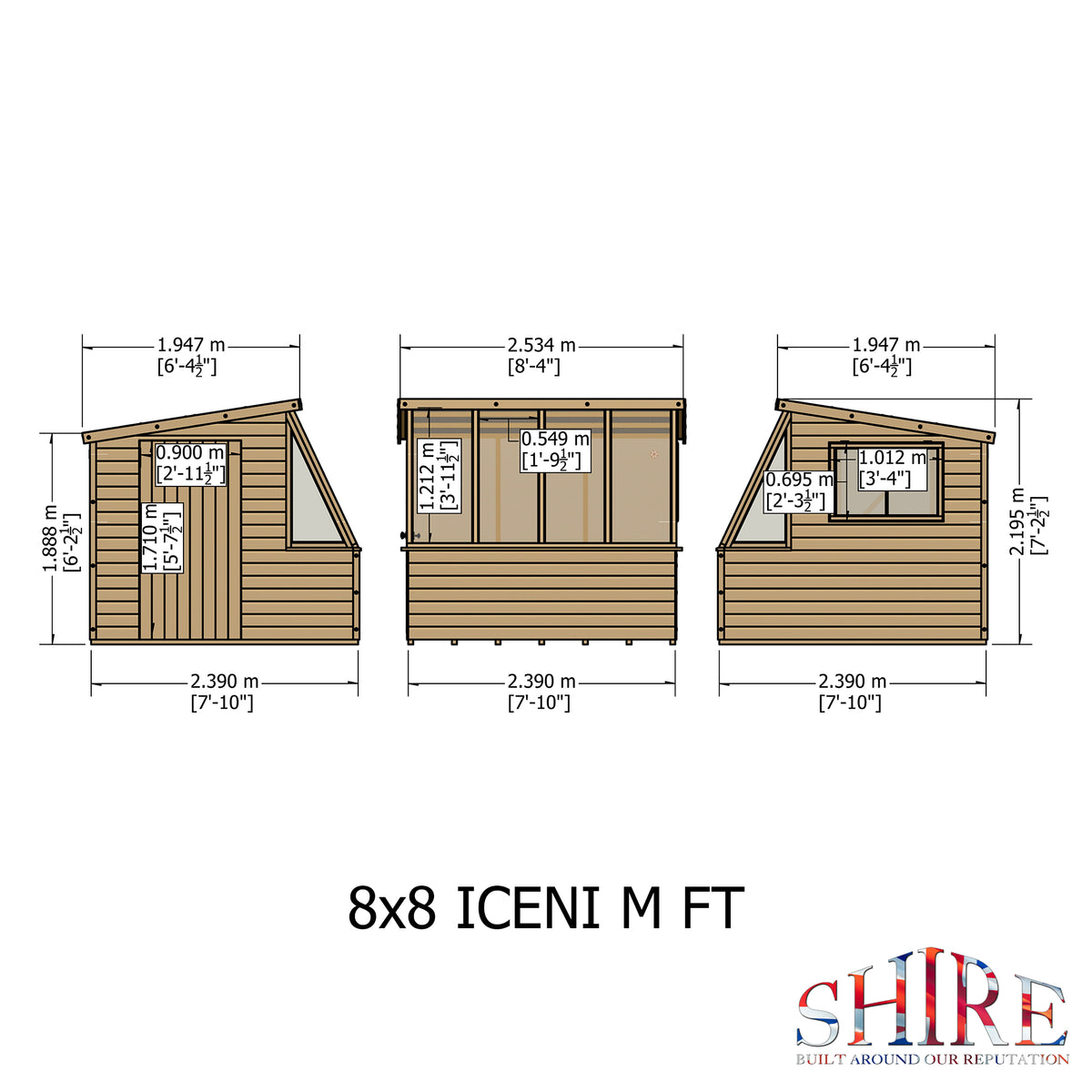 Iceni Potting Shed Style A | Shire 8x8 Shiplap Timber Potting Shed with Bench