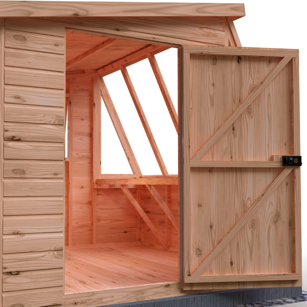 Iceni Potting Shed Style A | Shire 8x8 Shiplap Timber Potting Shed with Bench