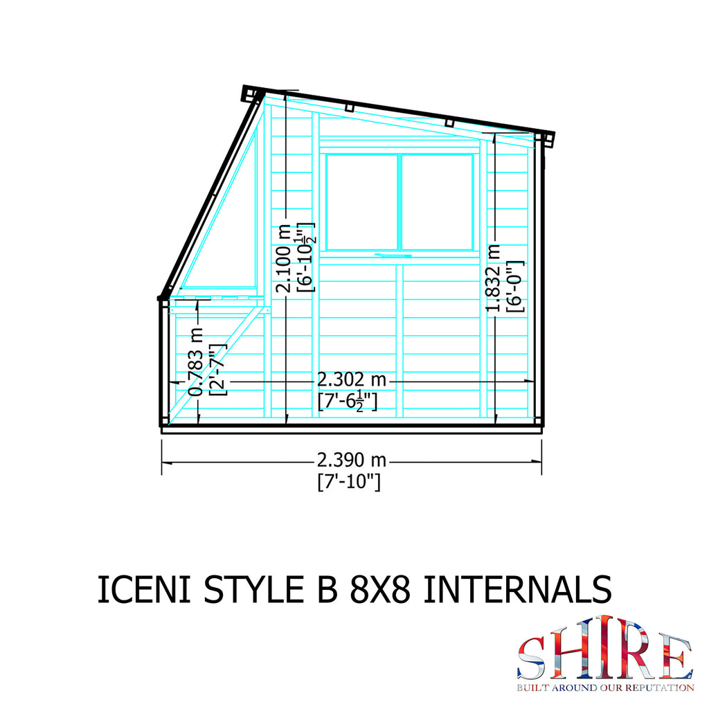 Iceni Potting Shed Style B | Shire 8x8 Shiplap Timber Potting Shed with Bench