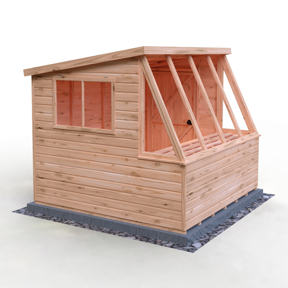 Iceni Potting Shed Style B | Shire 8x8 Shiplap Timber Potting Shed with Bench