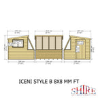 Iceni Potting Shed Style B | Shire 8x8 Shiplap Timber Potting Shed with Bench
