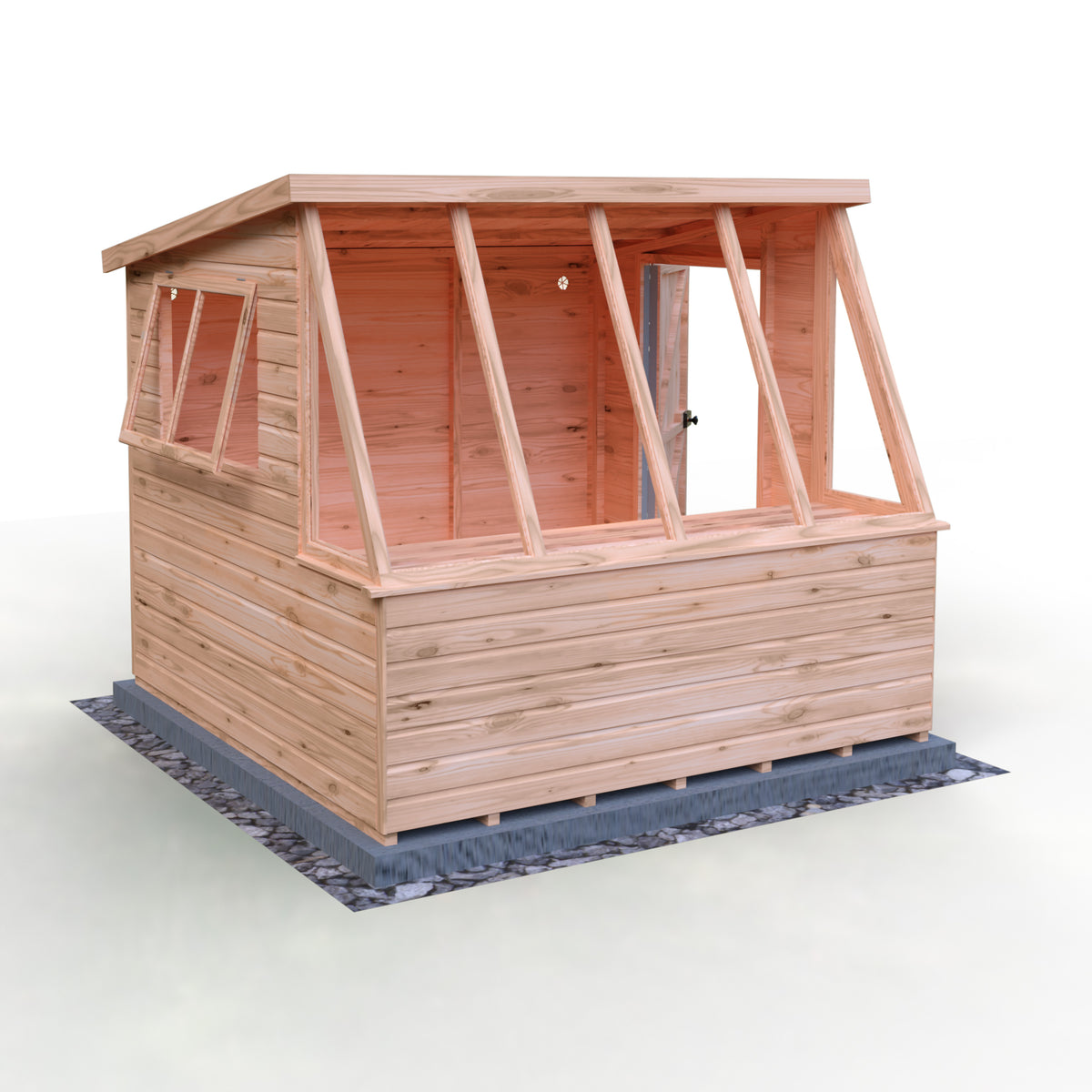 Iceni Potting Shed Style B | Shire 8x8 Shiplap Timber Potting Shed with Bench