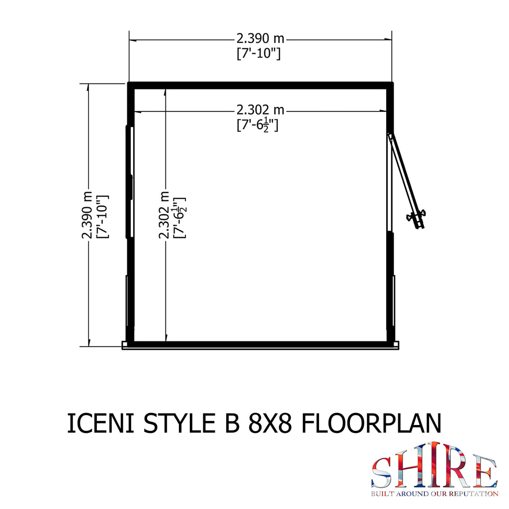 Iceni Potting Shed Style B | Shire 8x8 Shiplap Timber Potting Shed with Bench