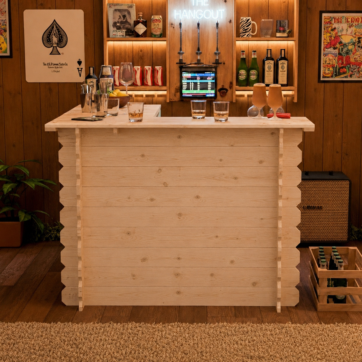 Wooden Interlock Corner Bar