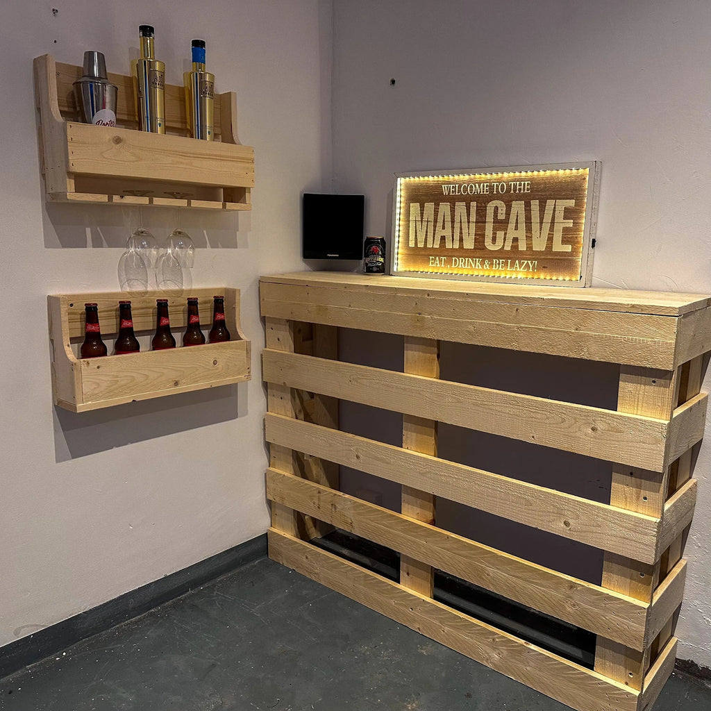 Rustic Wooden Pallet Style Bar | Handcrafted Garden Bar