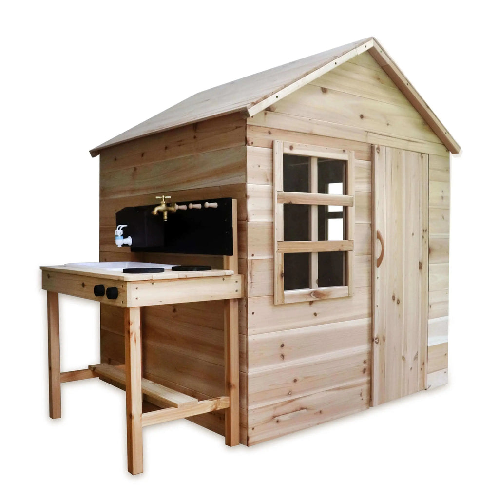 Evermeadow Wooden Playhouse | Kids' Garden Playhouse with Mud Kitchen Option