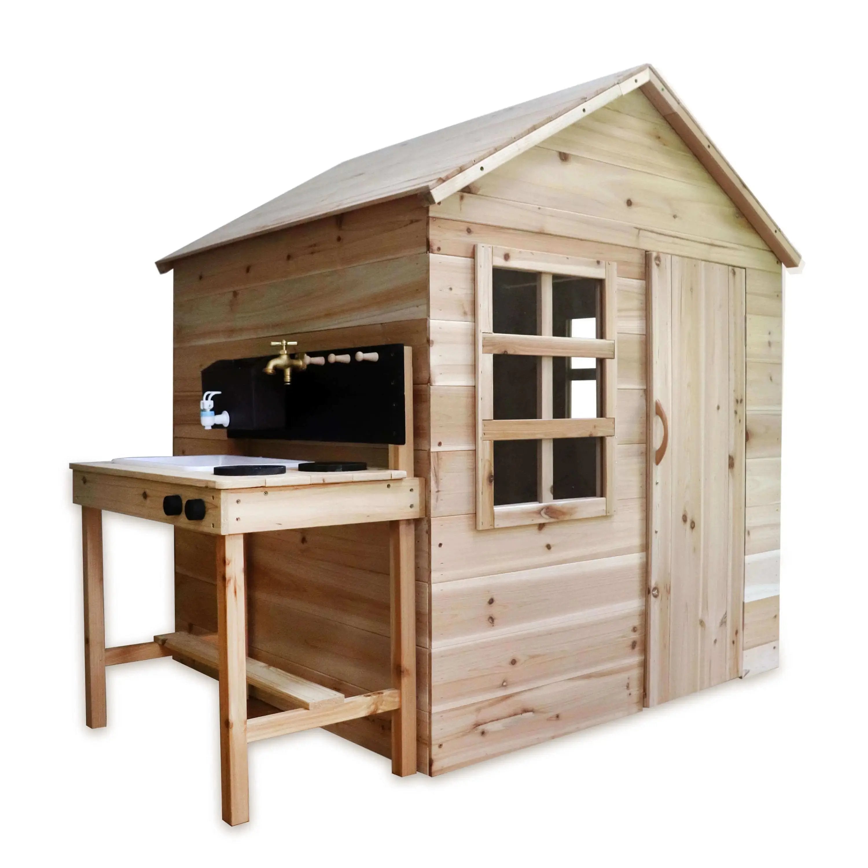 Evermeadow Wooden Playhouse | Kids' Garden Playhouse with Mud Kitchen Option