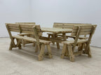Meridian Square Picnic Table and Benches Set With Backrest