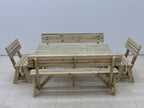 Meridian Square Picnic Table and Benches Set With Backrest