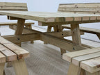 Meridian Square Picnic Table and Benches Set With Backrest