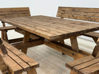Meridian Square Picnic Table and Benches Set With Backrest