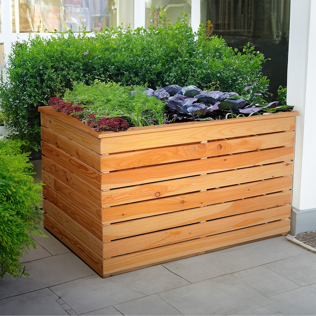 Irena Larch Planter | Shire 3x2.5 Raised Timber Garden Planter