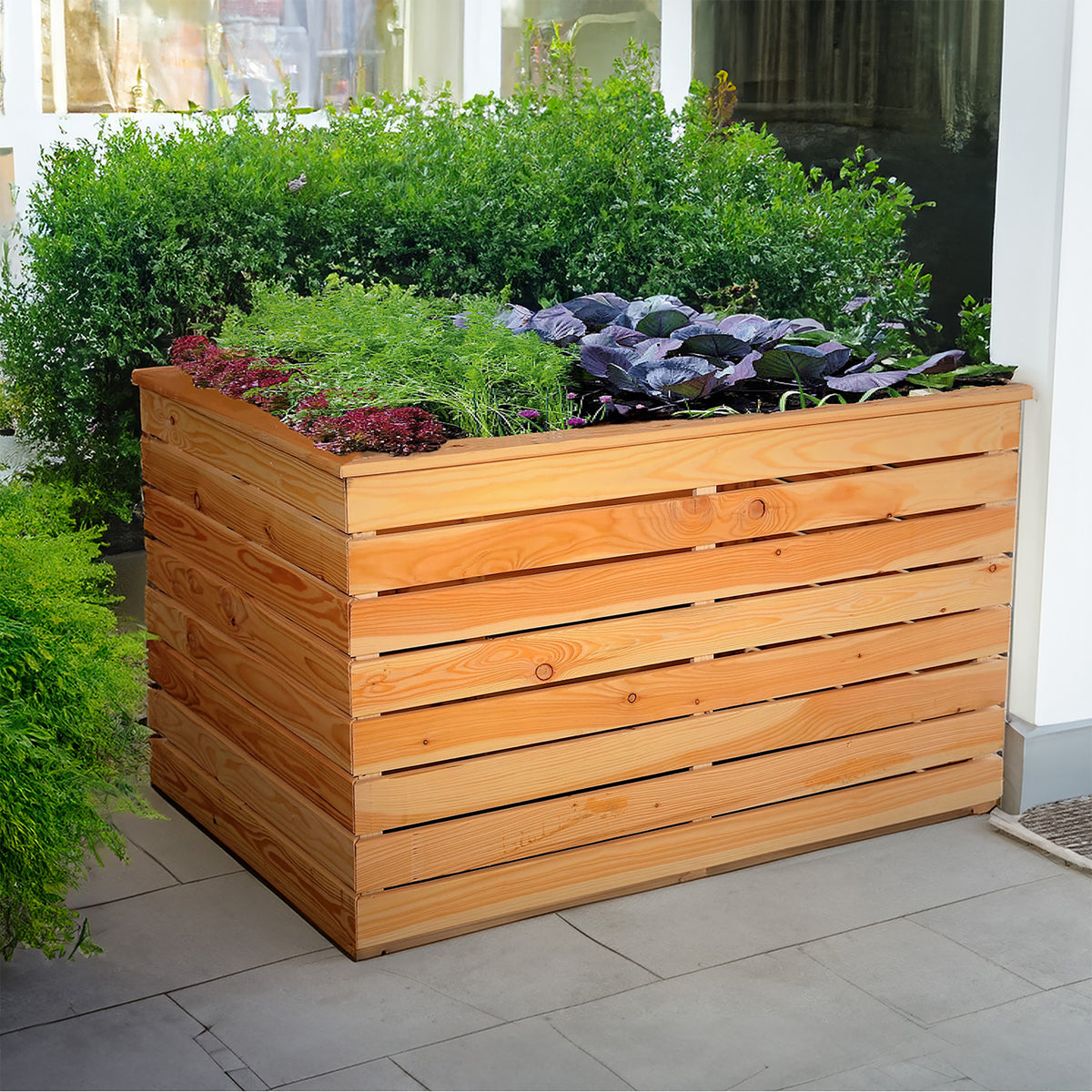 Irena Larch Planter | Shire 3x2.5 Raised Timber Garden Planter