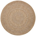 Almendro Round Indoor Outdoor Rug in beige chevron sisal-look