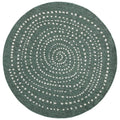 Bali Round Indoor Outdoor Rug in green dotted reversible
