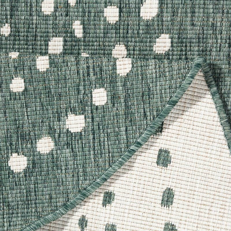 Bali Round Indoor Outdoor Rug | Green Dotted Reversible | Ø140cm & Ø200cm