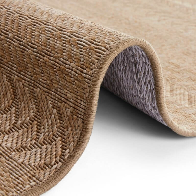 Granado Indoor Outdoor Rug | Beige Chevron Sisal-Look | Underfloor Heating Safe