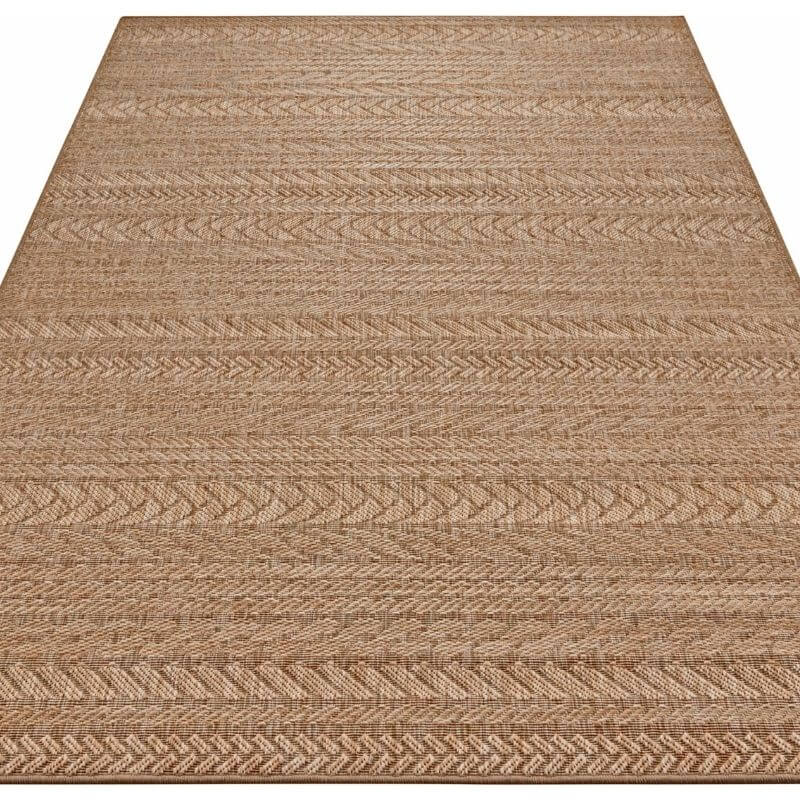 Granado Indoor Outdoor Rug | Beige Chevron Sisal-Look | Underfloor Heating Safe