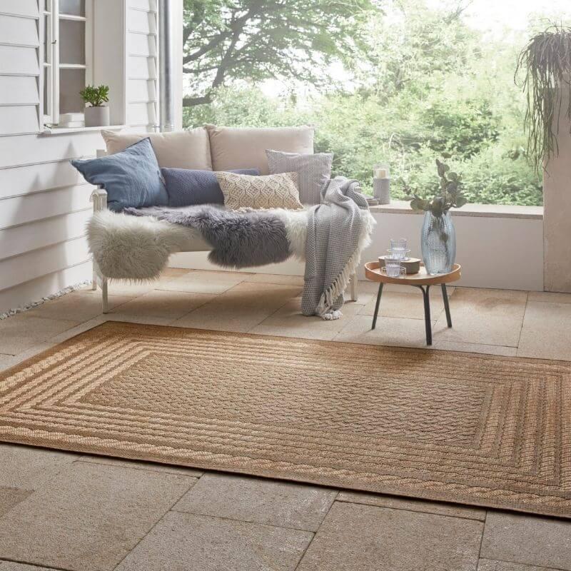 Limonero Indoor Outdoor Rug | Beige Sisal-Look High-Low Texture