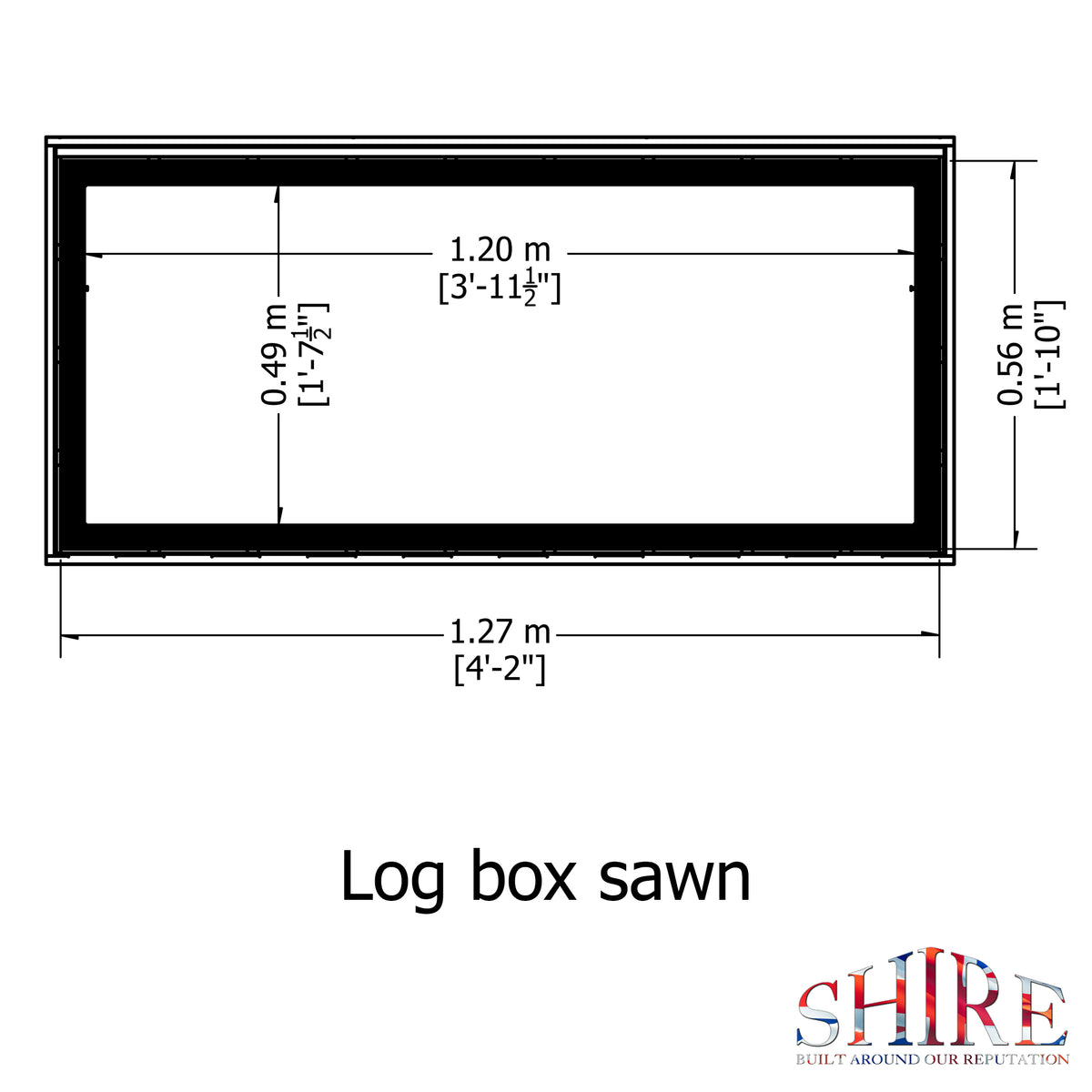 Log Box Sawn Garden Storage | Timber Log Store