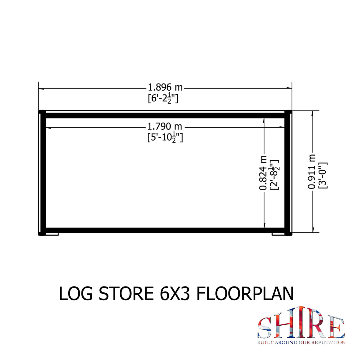Large Heavy Duty Log Store | 6x3 Pressure Treated Timber Log Store