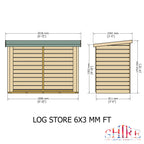 Large Heavy Duty Log Store | 6x3 Pressure Treated Timber Log Store