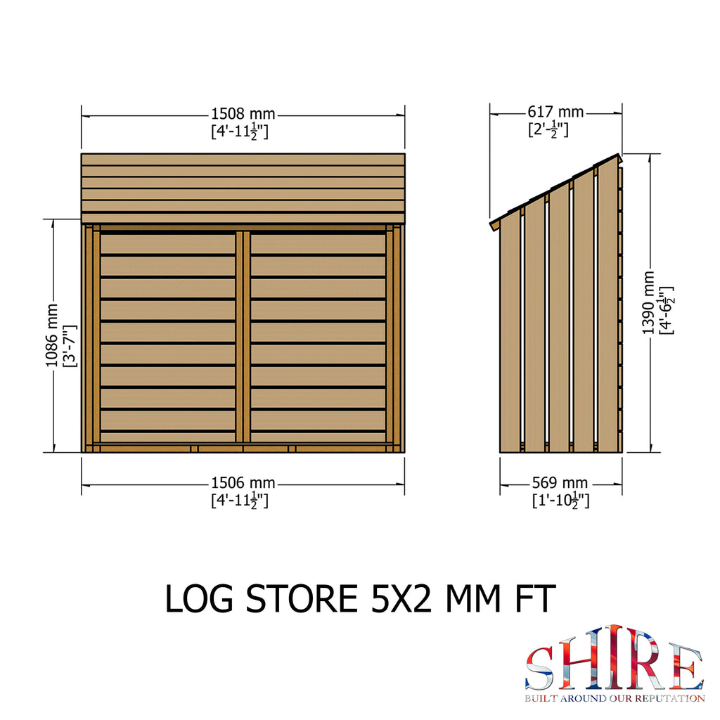 Small Log Store | 5x2 Pressure Treated Timber Log Store