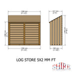 Small Log Store | 5x2 Pressure Treated Timber Log Store