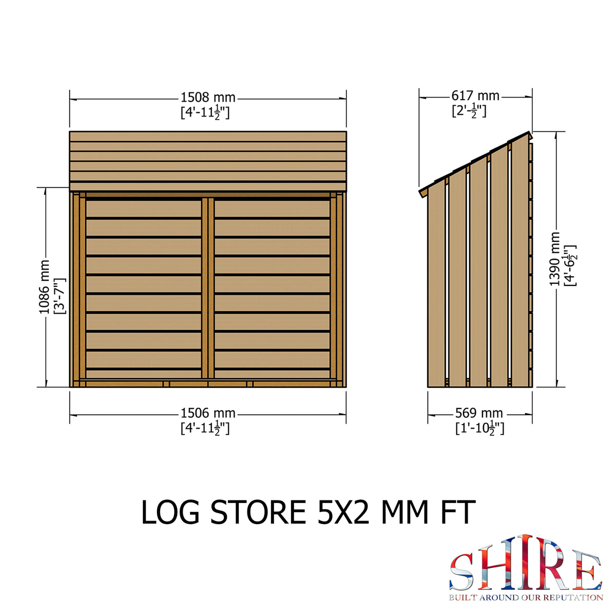 Small Log Store | 5x2 Pressure Treated Timber Log Store