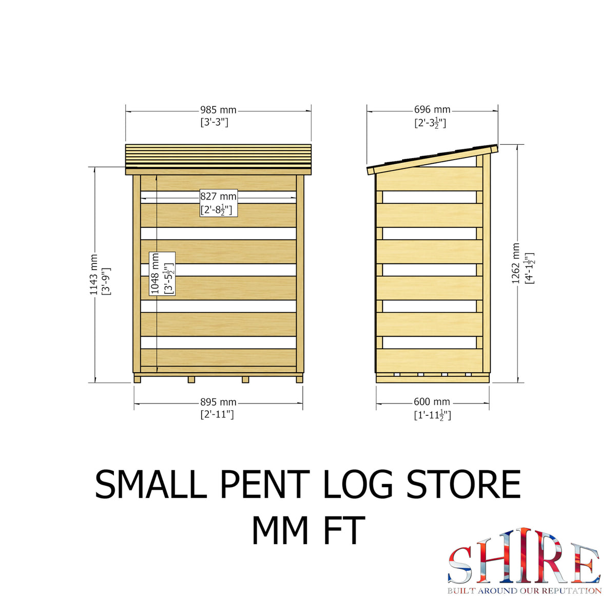 Large Log Store | Pressure Treated Timber Pent Log Store