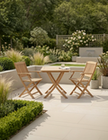Royalcraft London 2 Seater Square Folding Garden Bistro Set with Armchairs in FSC acacia