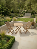 Royalcraft London 2 Seater Square Folding Garden Bistro Set with Rope Armchairs in FSC acacia