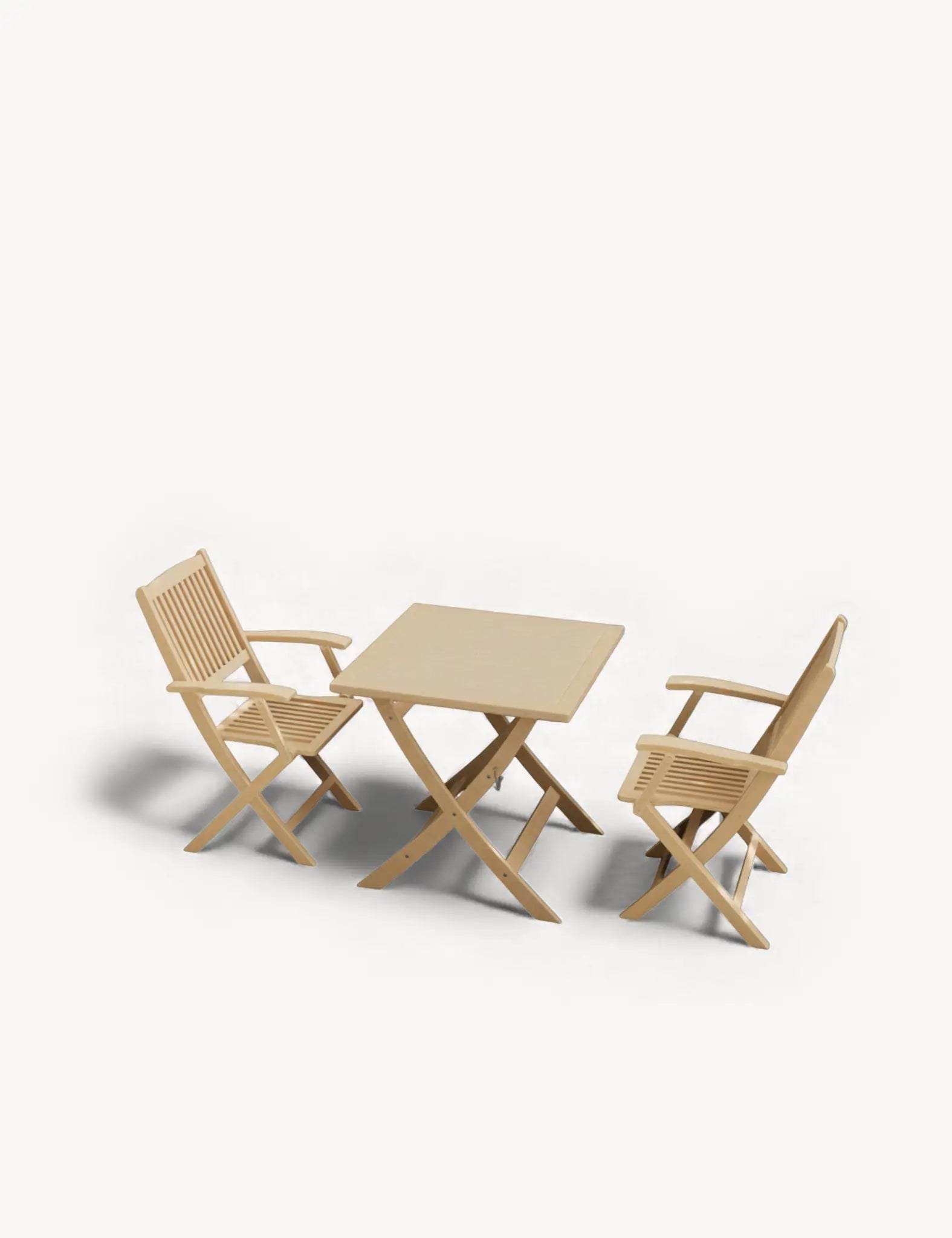 Royalcraft London 2 Seater Square Folding Garden Bistro Set with Armchairs | FSC Acacia