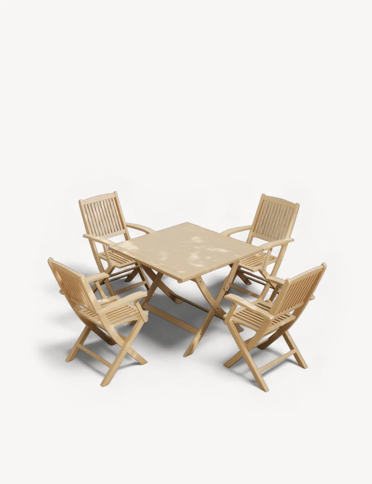 Royalcraft London 4 Seater Square Folding Garden Dining Set with Armchairs | FSC Acacia