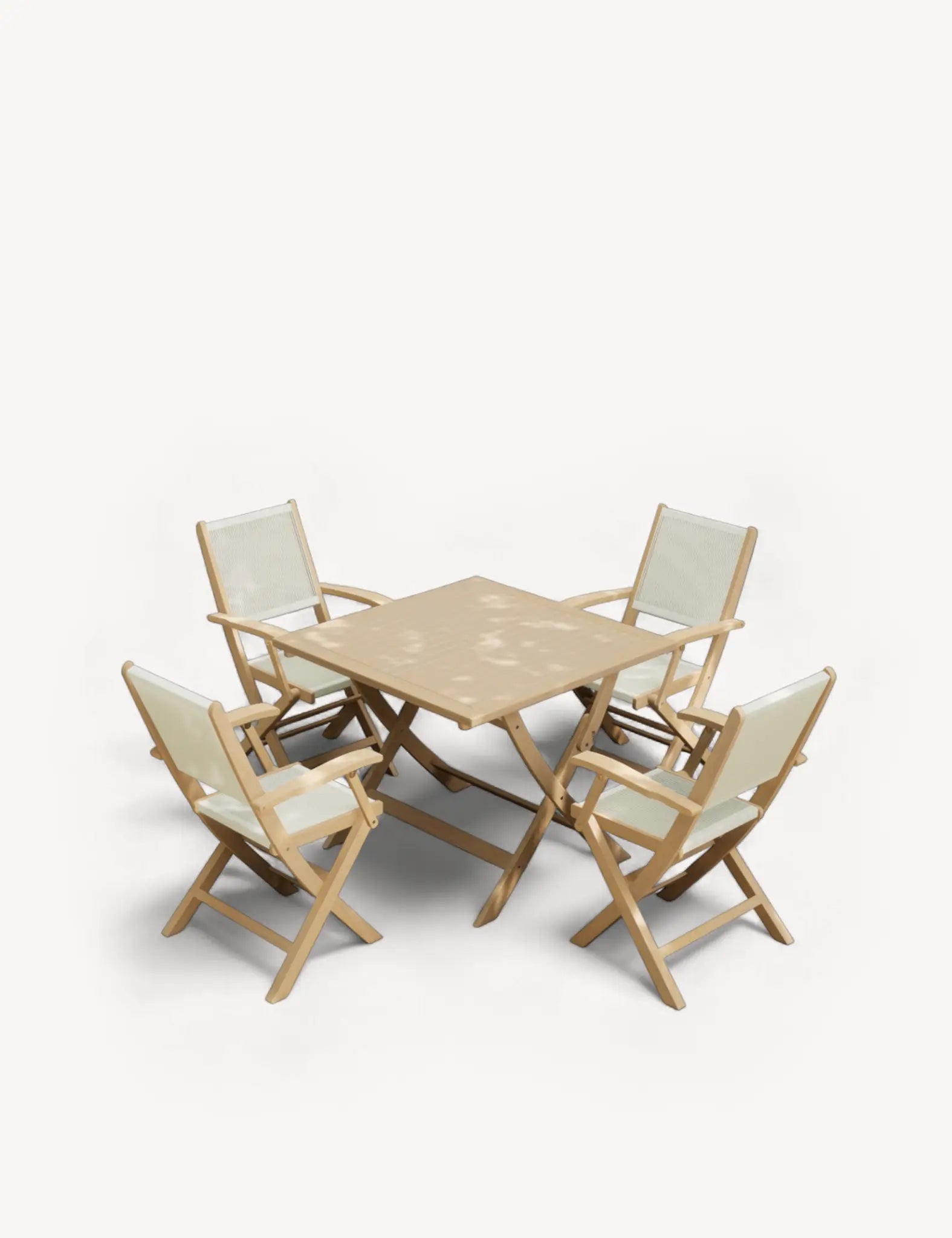 Royalcraft London 4 Seater Square Folding Garden Dining Set with Rope Armchairs | FSC Acacia