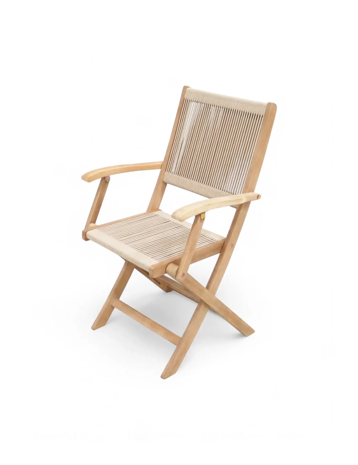 Royalcraft London 4 Seater Square Folding Garden Dining Set with Rope Armchairs | FSC Acacia
