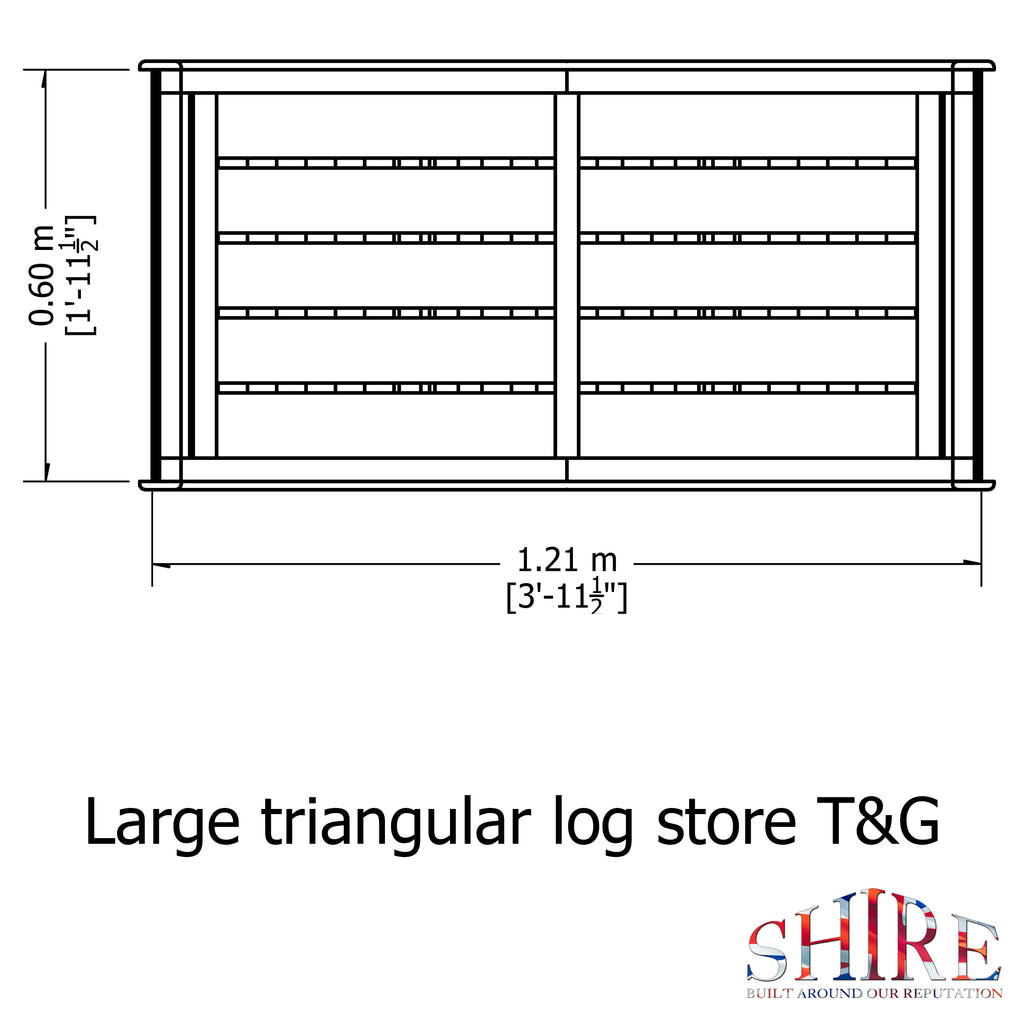 Large Triangular Log Store | 4x2 Pressure Treated Timber Corner Log Store