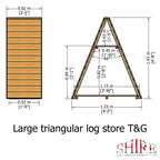 Large Triangular Log Store | 4x2 Pressure Treated Timber Corner Log Store