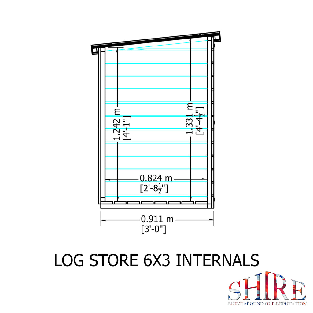 Large Heavy Duty Log Store | 6x3 Pressure Treated Timber Log Store