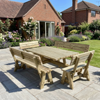 Meridian Square Picnic Table and Benches Set With Backrest
