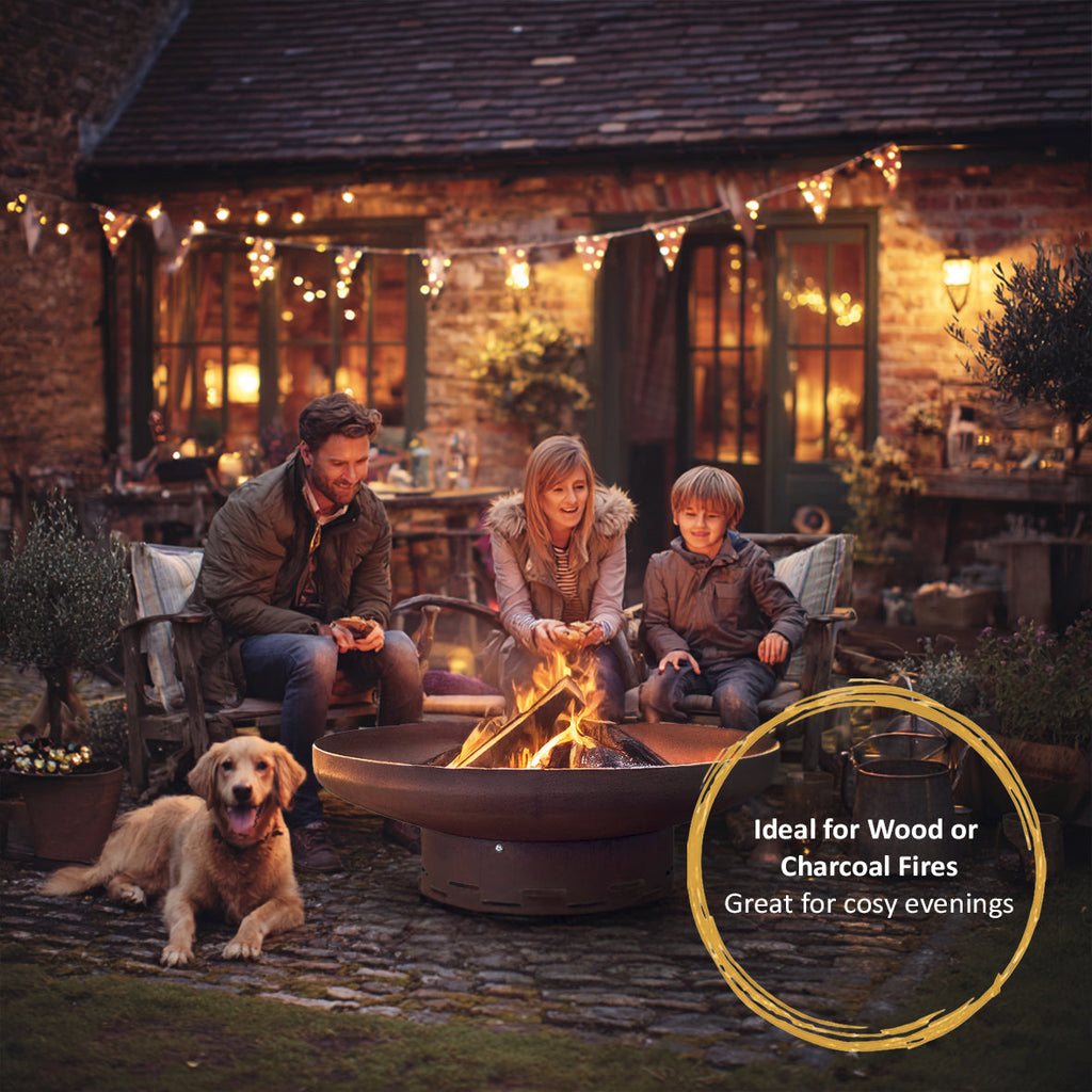 Nicoman Corten steel fire pit size and material specification diagram