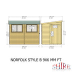 Norfolk SD Shiplap Style B Garden Shed | Single Door Shiplap Timber Garden Shed