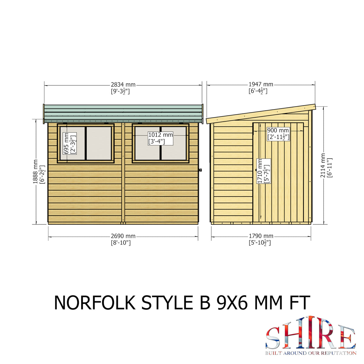 Norfolk SD Shiplap Style B Garden Shed | Single Door Shiplap Timber Garden Shed