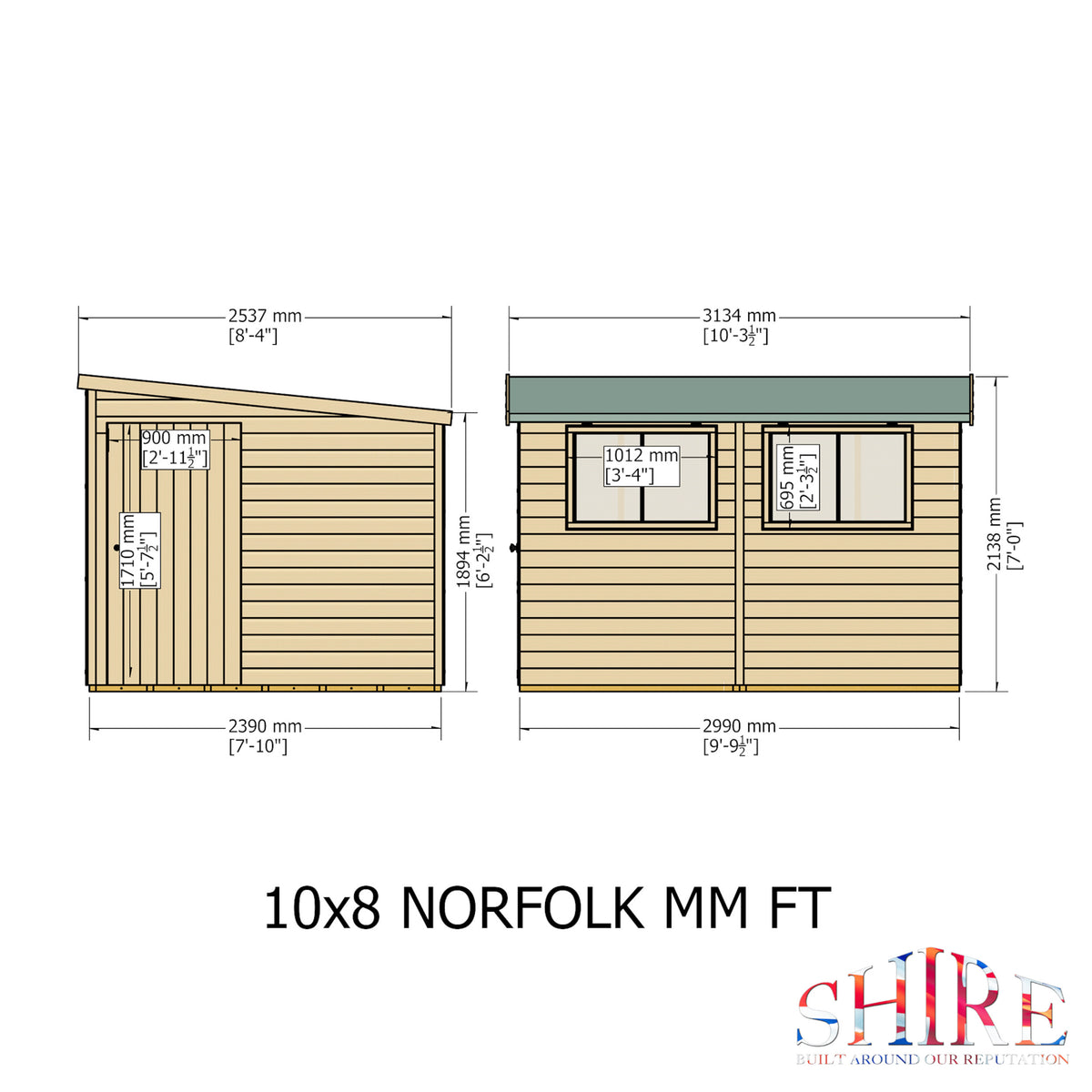 Norfolk SD Shiplap Style A Garden Shed | Single Door Shiplap Timber Garden Shed