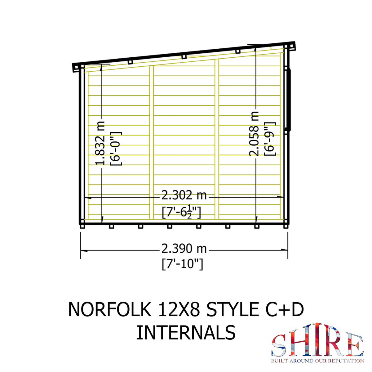 Norfolk DD Shiplap Garden Shed | 12x8 Timber Garden Shed