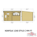 Norfolk DD Shiplap Garden Shed | 12x8 Timber Garden Shed