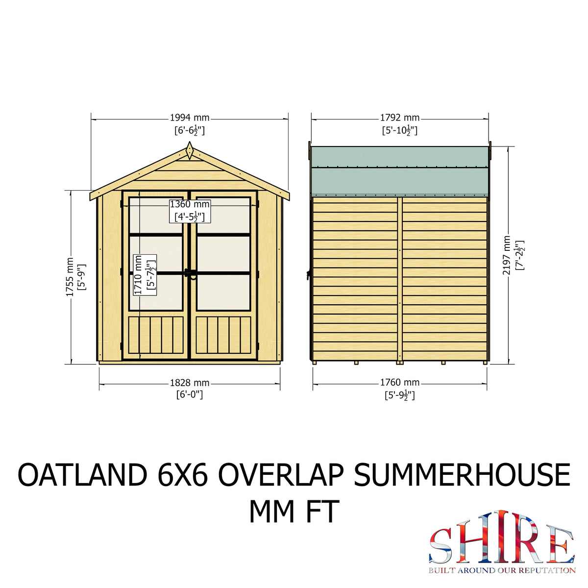 Oatland Overlap Garden Shed | 6x6 Timber Garden Shed