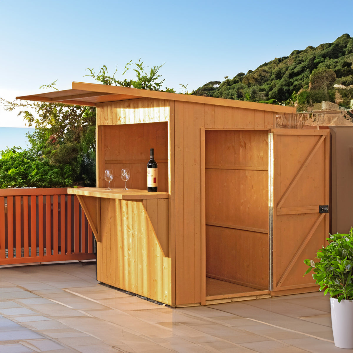 Bar Pent | 6x4 Timber Garden Bar with Convertible Store